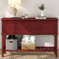 Modern Console Table with 2 Drawers, 2 Cabinets and 1 Shelf - Red H74906