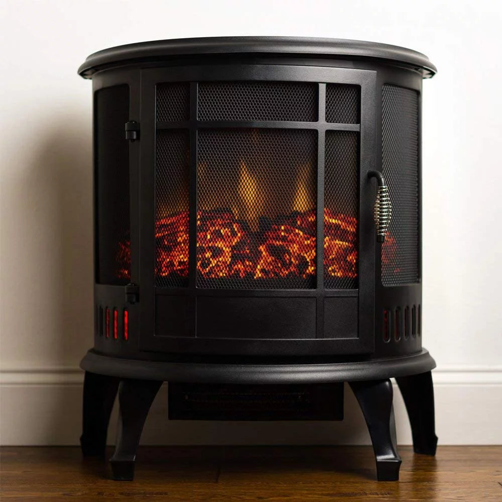 Black Free Standing Electric Fireplace Stove F26011