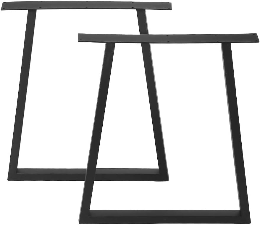 2 PCS Black Cast Iron Square Tube Table Legs D95800