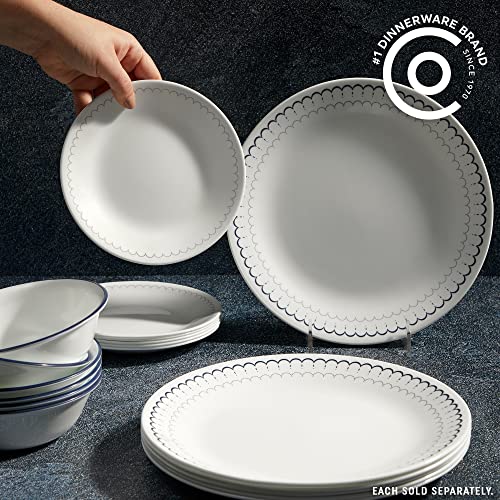 6-Piece Lightweight Round Salad Appetizer Plate Set, Winter Frost White T822970