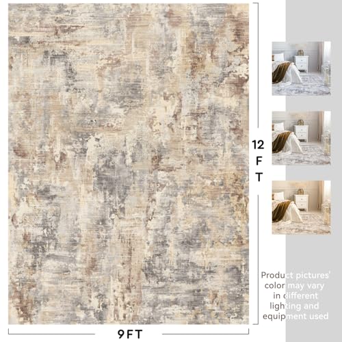 Light Grey/Blue 8x10 Washable Non Slip Area Rug Q191