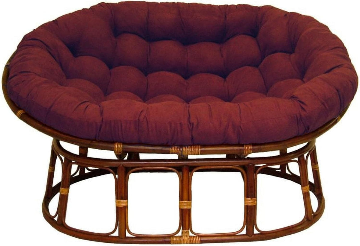 Solid Microsuede Double Papasan Cushion Red Wine A61768