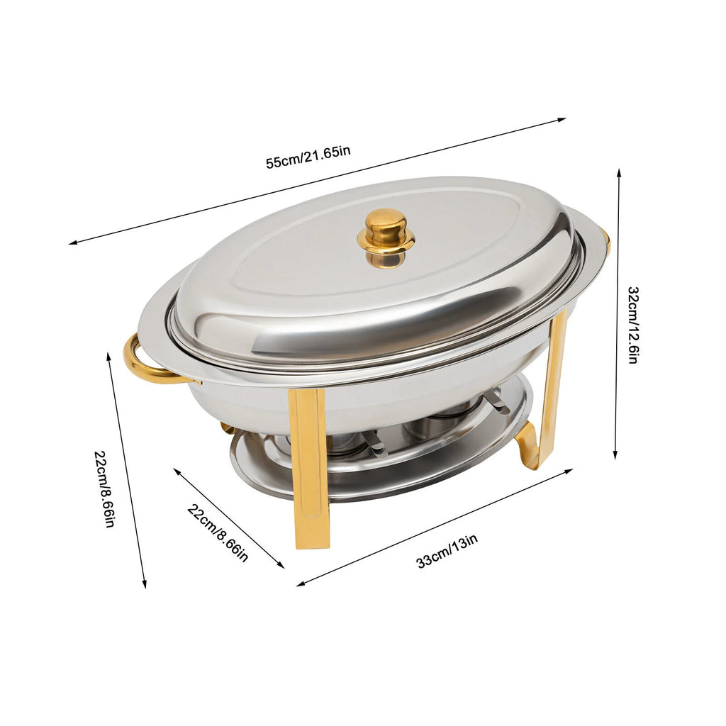 5.5L Stainless Steel Oval Chafing Dish with Lid P475