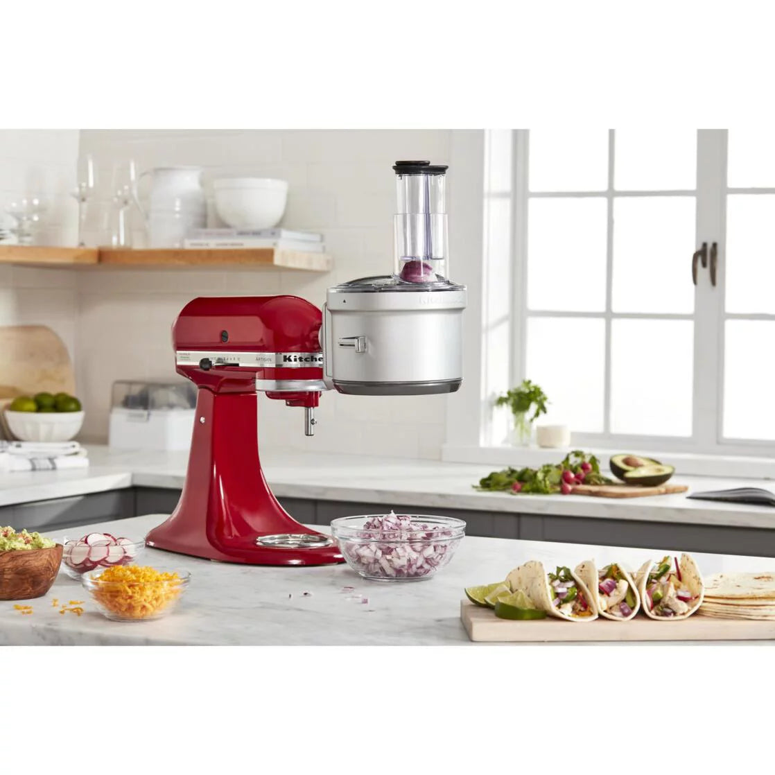 Gray Food Processor Attachment with Dicing Kit J981