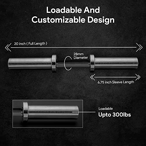 2 Inch Loadable Dumbbell Bar Heavy Duty Handle H671