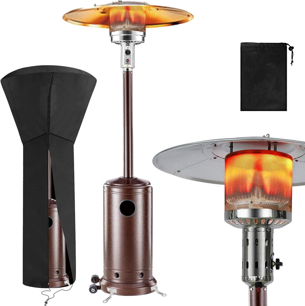 Propane Patio Heater with Cover, Stainless Steel, Bronze K481