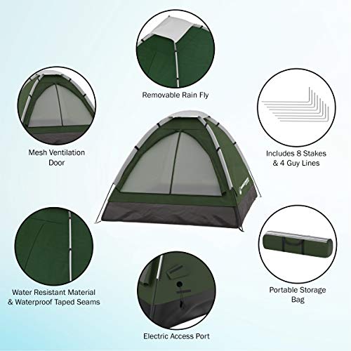 2 Person Camping Tent with Rain Fly and Carrying Bag Q867629