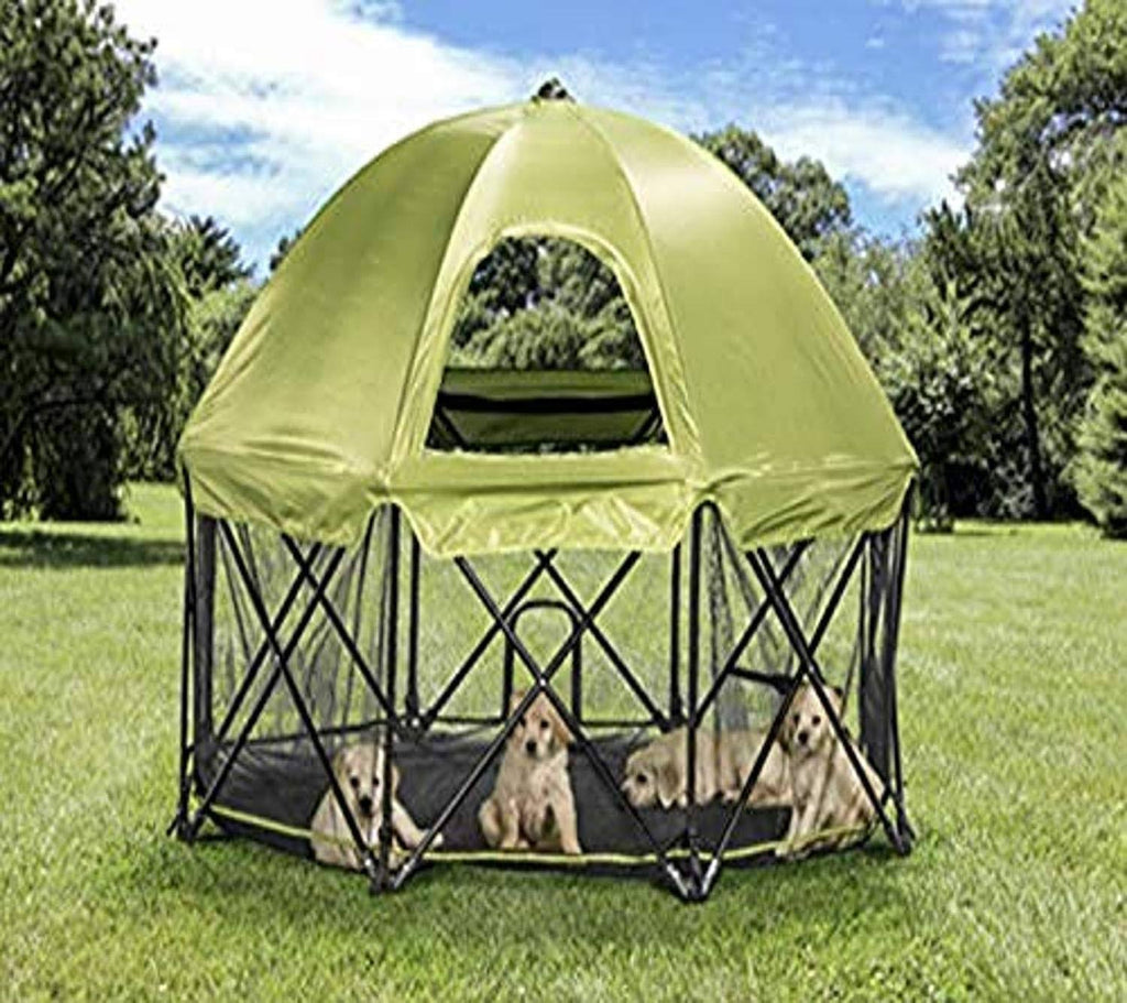 Green Eight Panel Pet Pen with Canopy B544