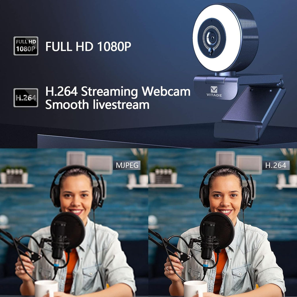 Streaming Webcam with Ring Light F19566