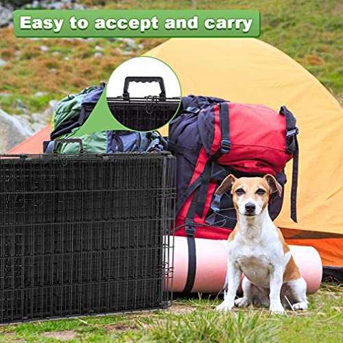 24,30,36,42,48 Inch Folding Metal Wire Dog Crate with Double-Door X3559