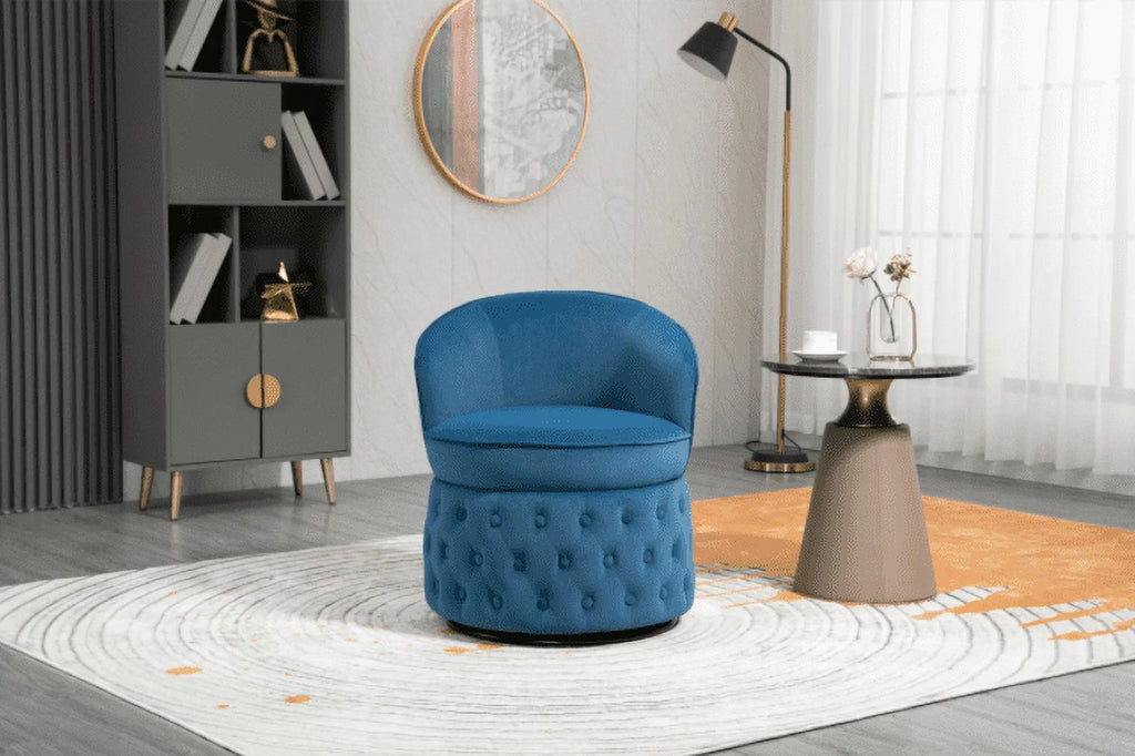 Beige Swivel Velvet Barrel Chair V62090