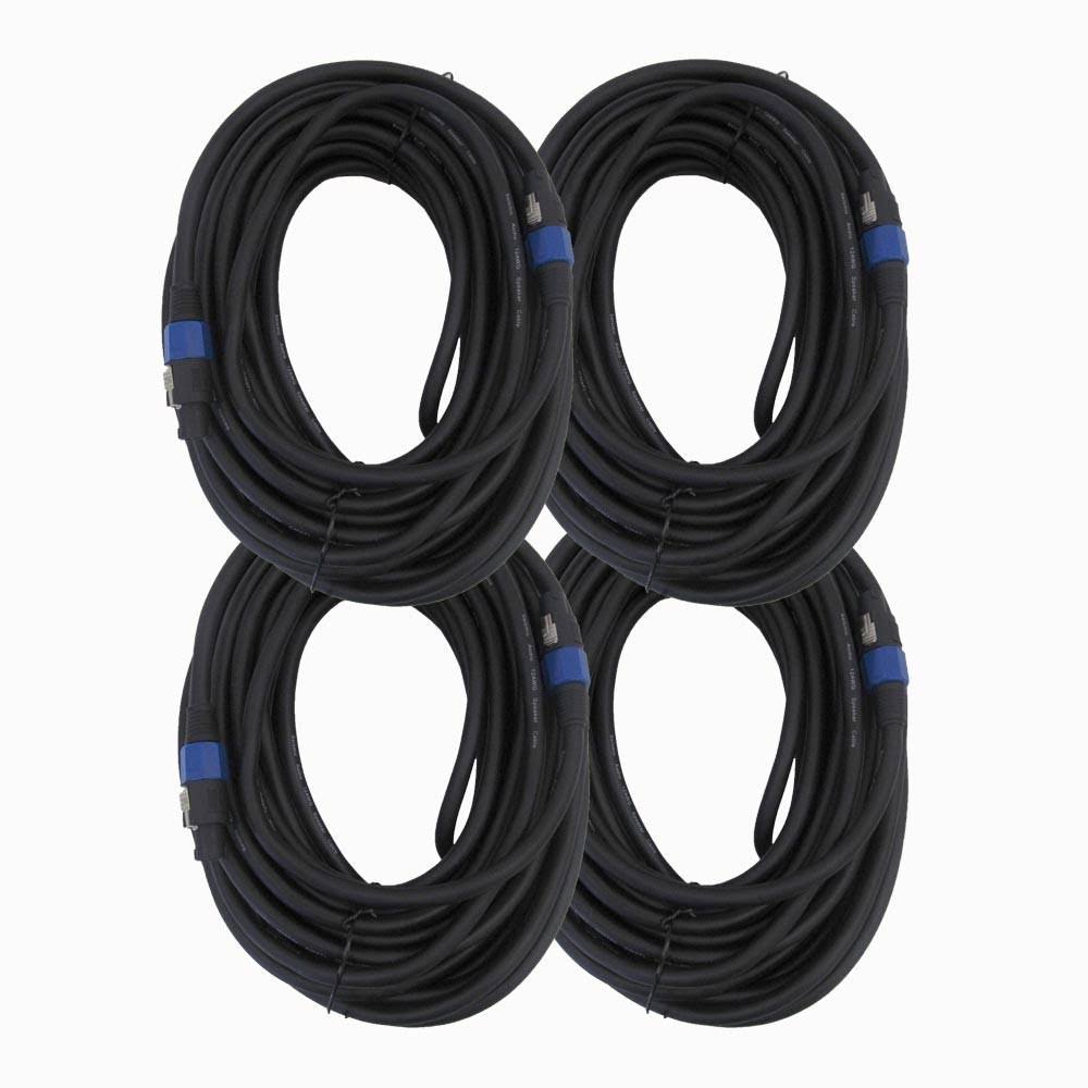 100' Speakon Speaker Cable 4 Conductor Black A222