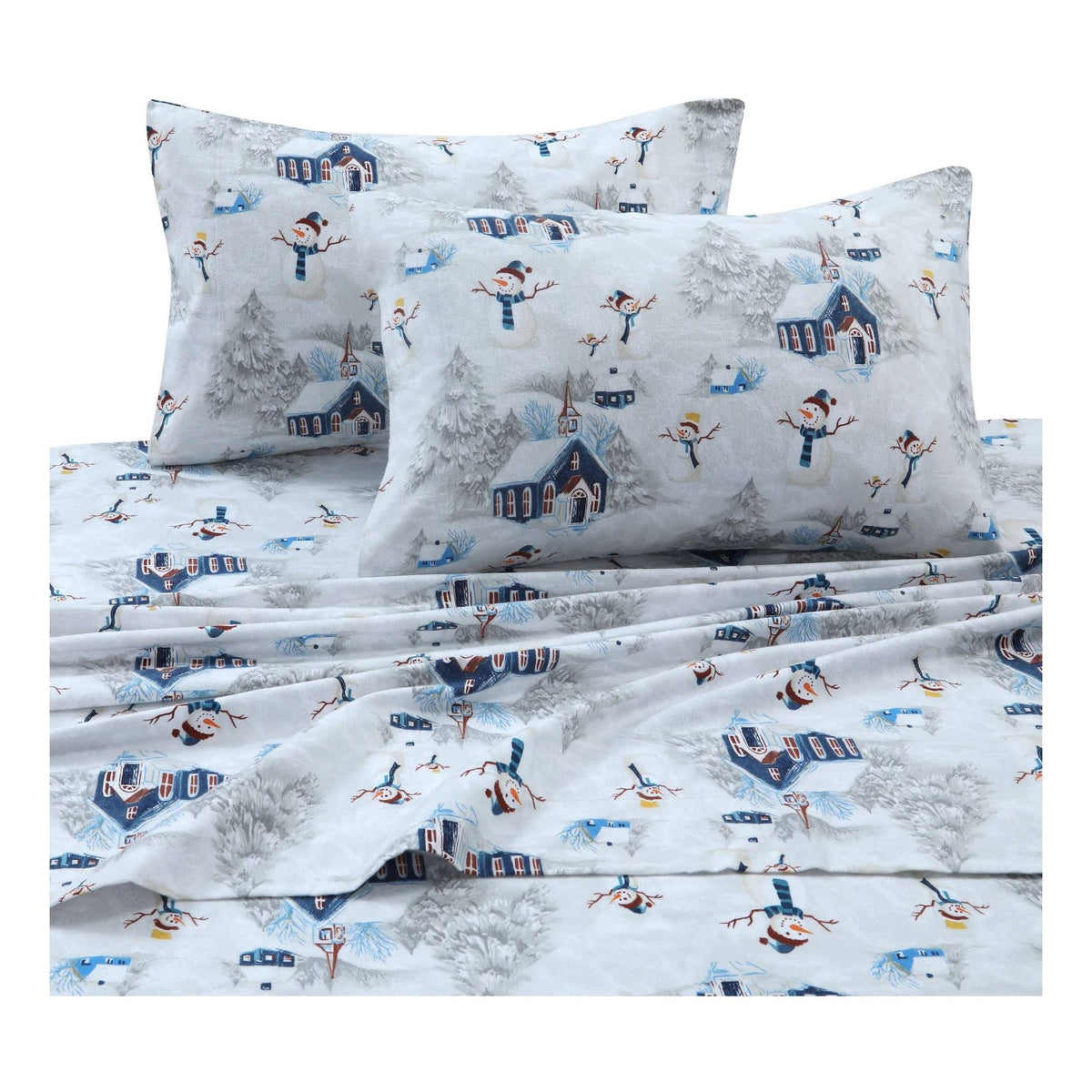 Flannel Extra Deep Pocket Sheet Set Twin XL Navy Red T3615