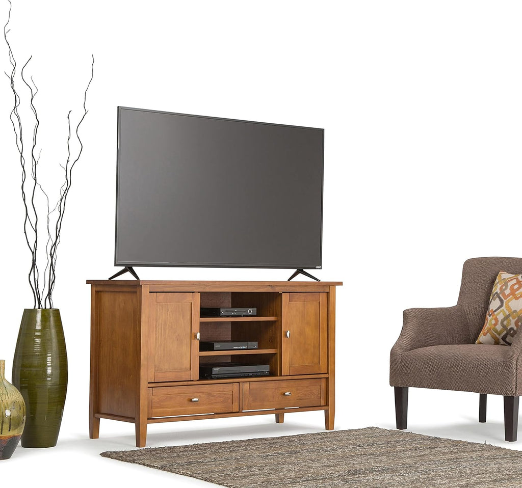 Black 47 inch Wide Solid Wood TV Media Stand B513930