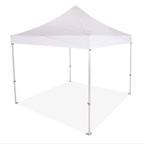 10x10 Pop Up Canopy Tent with Wheeled Roller Bag, White Q4380