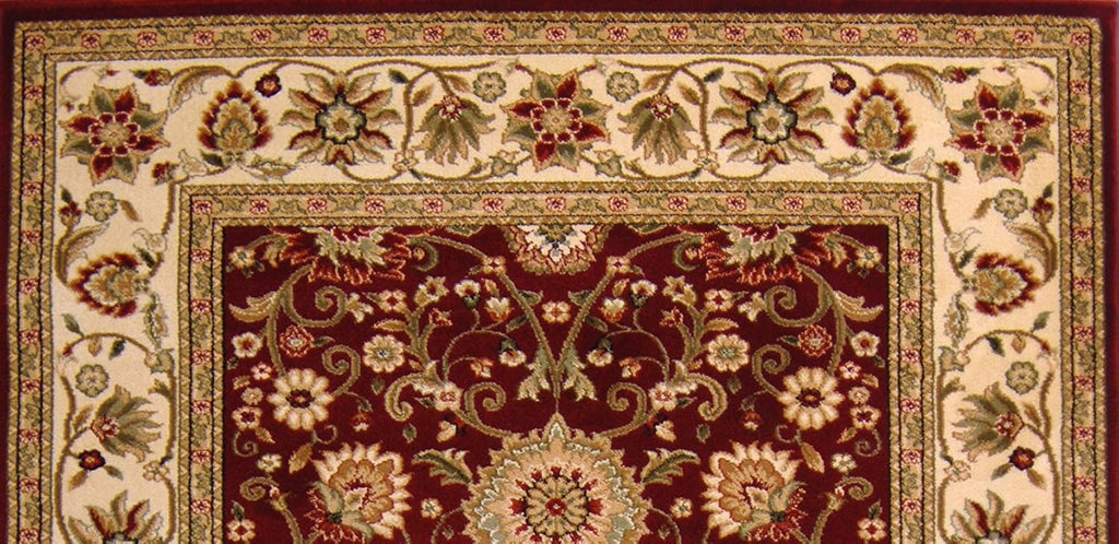 Red & Ivory 6' x 9' Traditional Area Rug I126197