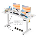 55'' x 24'' Electric Adjustable Height Sit Stand Desk with Charging Station (Oak) N5329