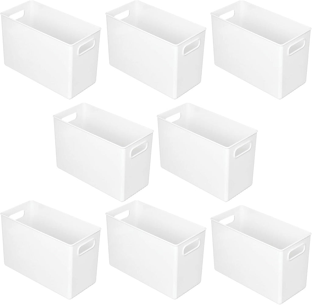 White 8 Pack Plastic Storage Organizer Bin N64642