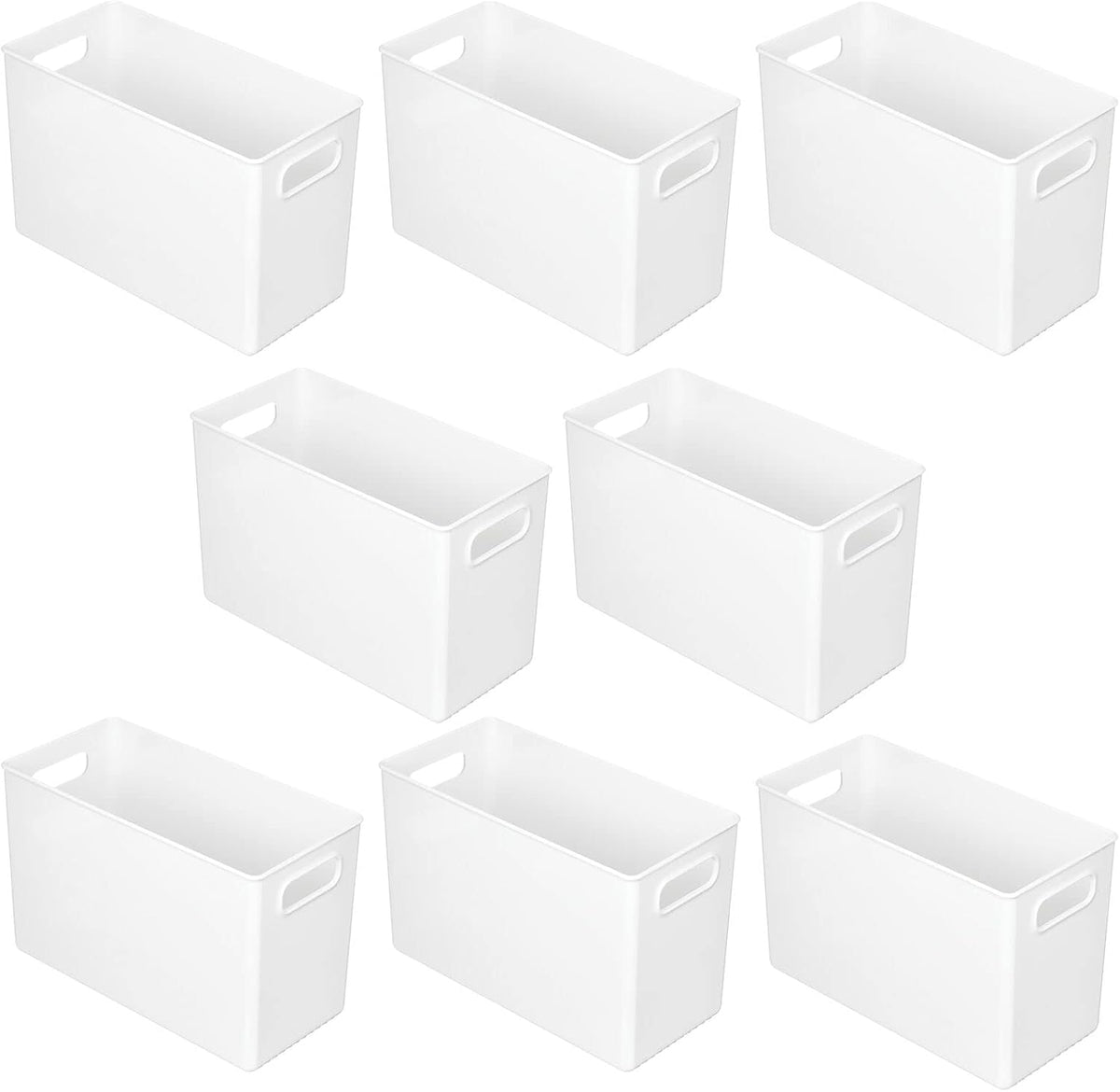 White 8 Pack Plastic Storage Organizer Bin N64642