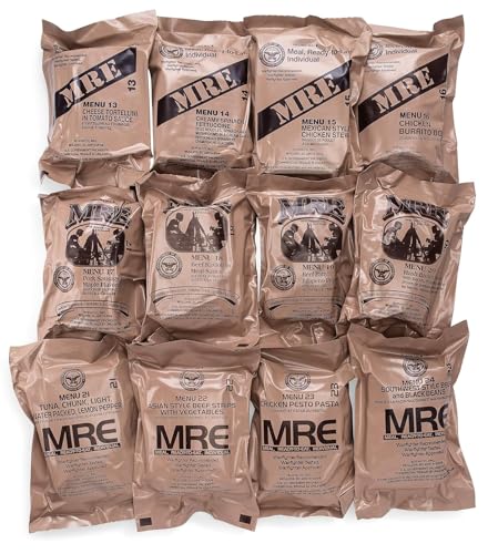 Variety Pack of 12 Freeze Dried Meals Ready to Eat with Flameless Heater B877810