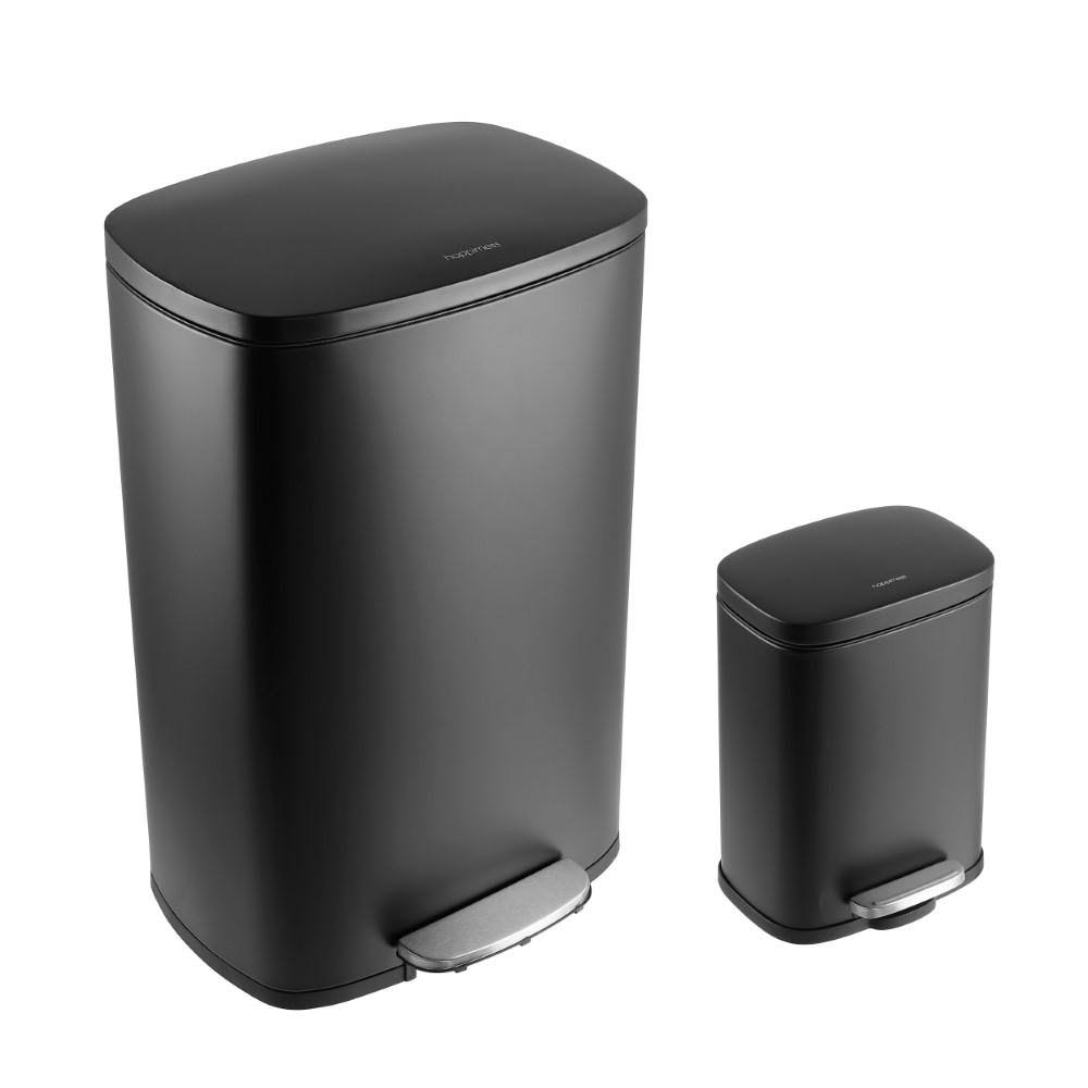 13-Gallon Stainless Steel Trash Can with Soft-Close Lid B97232