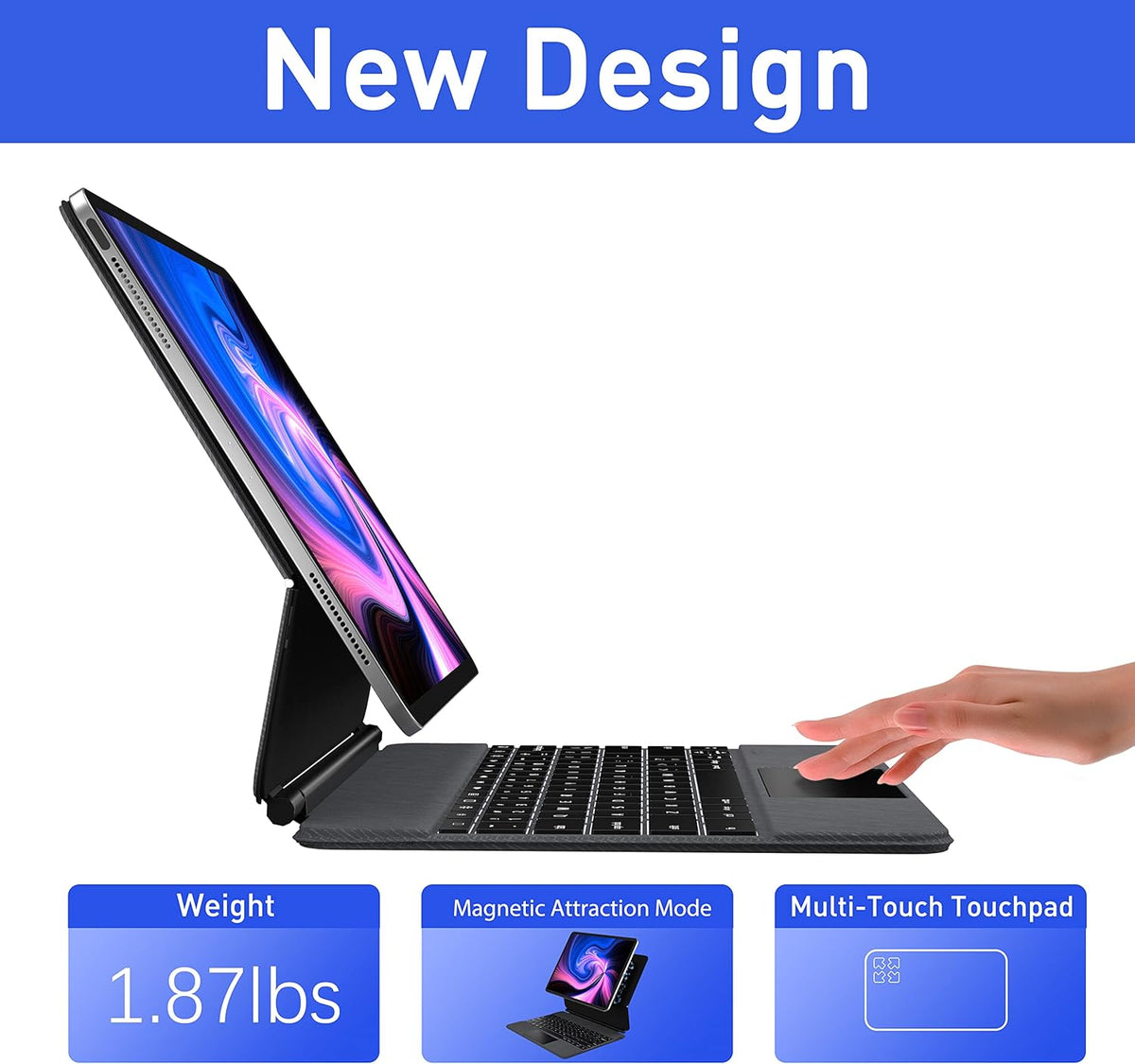 Magnetic iPad Keyboard Case with Touchpad K54346