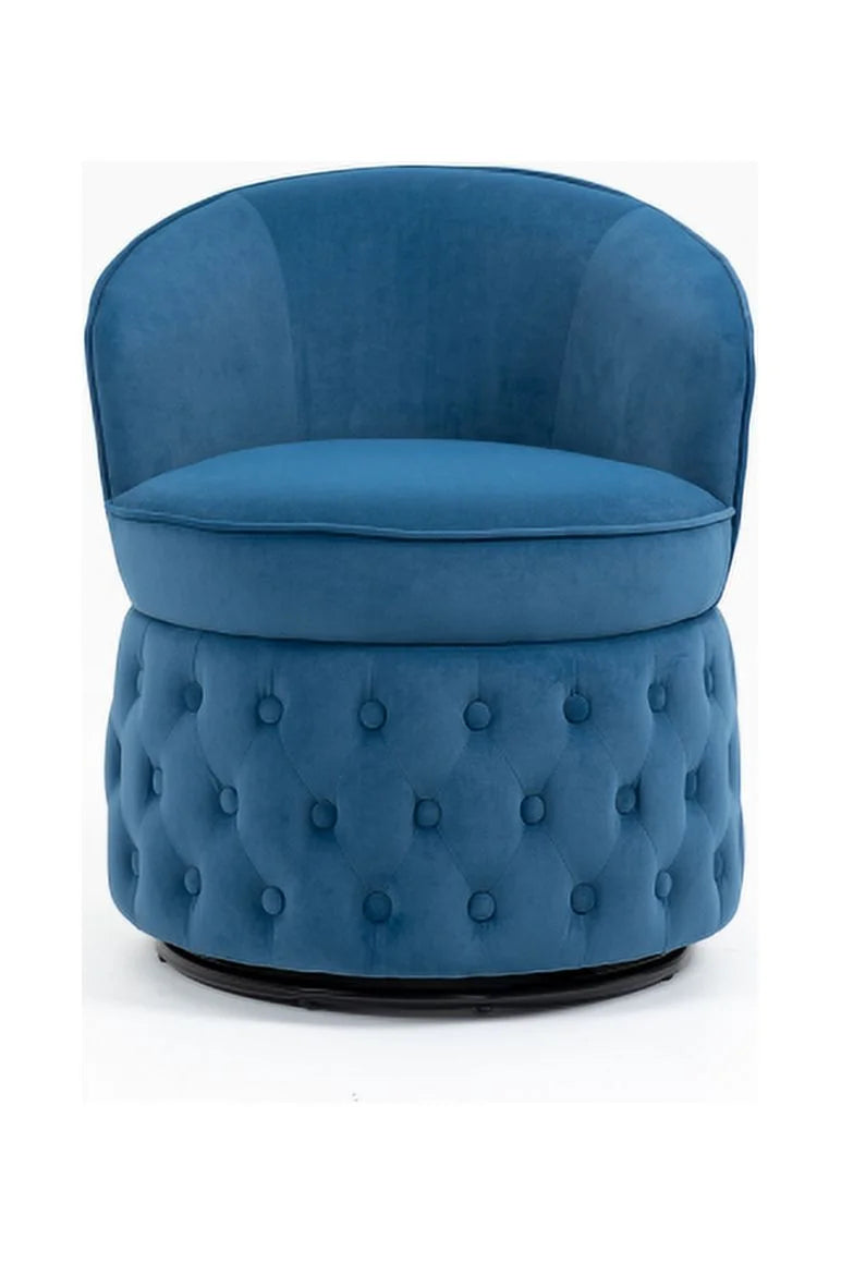 Beige Swivel Velvet Barrel Chair V62090