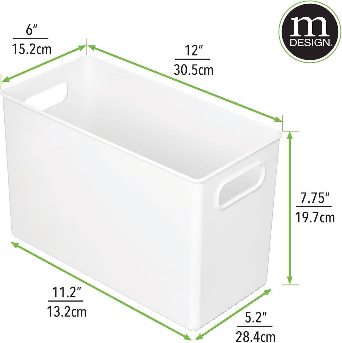 White 8 Pack Plastic Storage Organizer Bin N64642