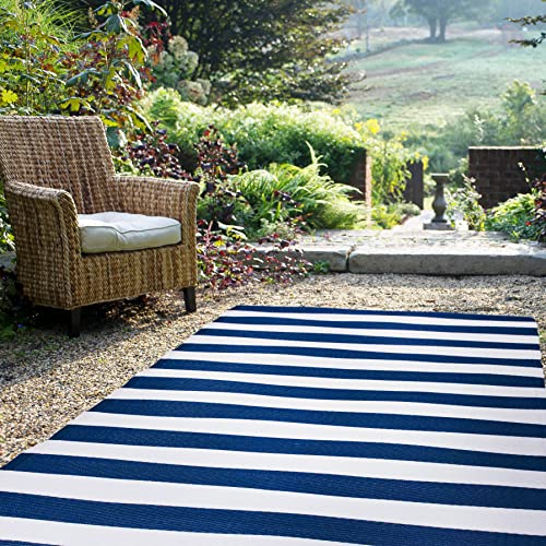 Teal & White 9 x 12 ft Waterproof Reversible Outdoor Camping Rug D55050