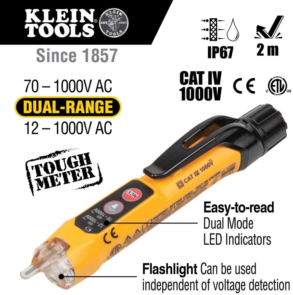 Non-Contact Voltage Tester and GFCI Receptacle Tester with LCD C357