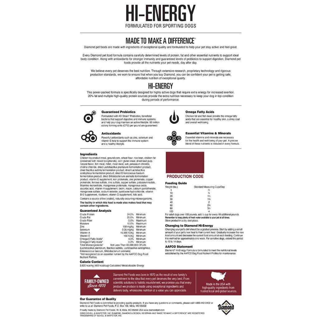 Diamond Hi-Energy Dog Food S181