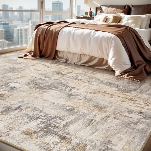 Light Grey/Blue 8x10 Washable Non Slip Area Rug Q191