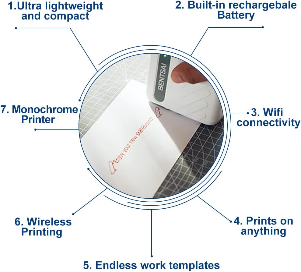 Mini Handheld WiFi Printer with iOS/Android APP G543223