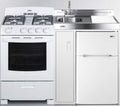 54" Wide All-in-One Kitchenette with 4-Burner Gas Range, Refrigerator-Freezer, Sink, Cutting Board and Storage Cabinet W88799