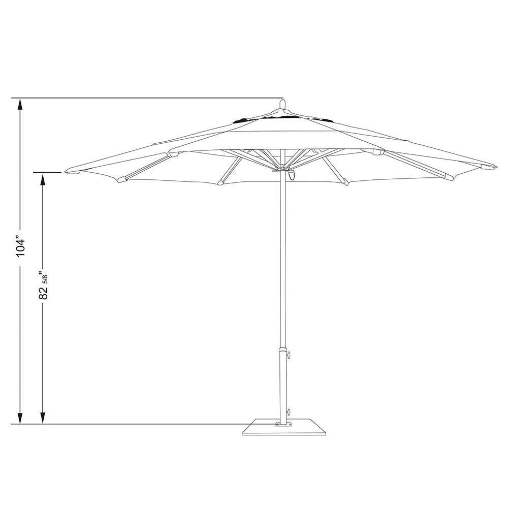 Navy Aluminum Pole Market Umbrella with Push Lift W335868