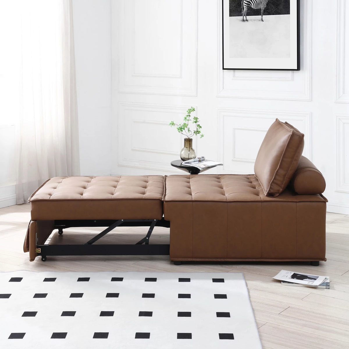 Faux Leather Ottoman Sofa Bed F702499