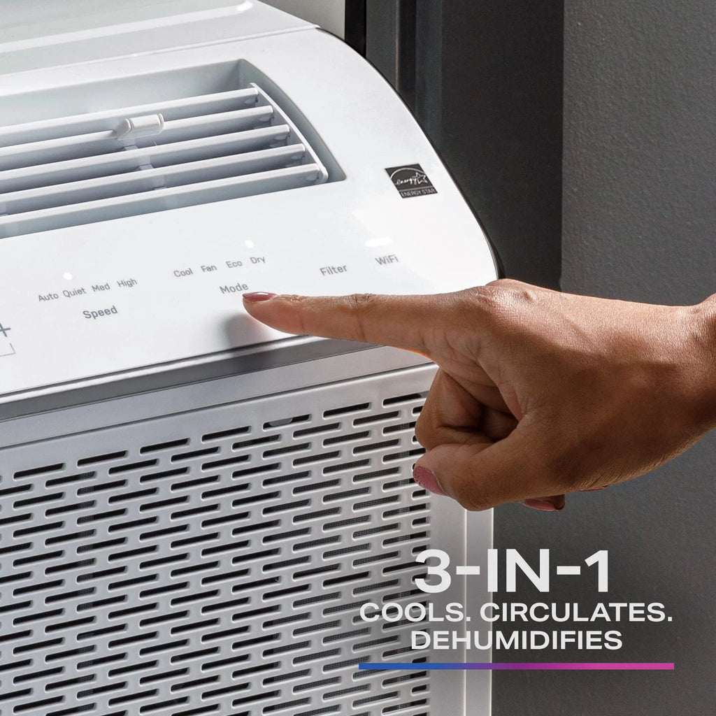 Ultra Quiet 8,200 BTU WiFi Enabled White Window Air Conditioner F6946