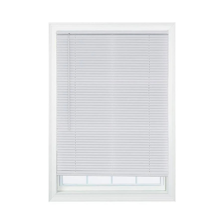 White Cordless Vinyl Mini Blind 28 in. W x 64 in. L D648