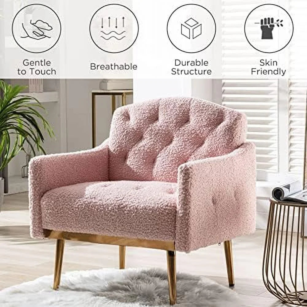 Gray Upholstered Accent Chair with Metal Legs N4780