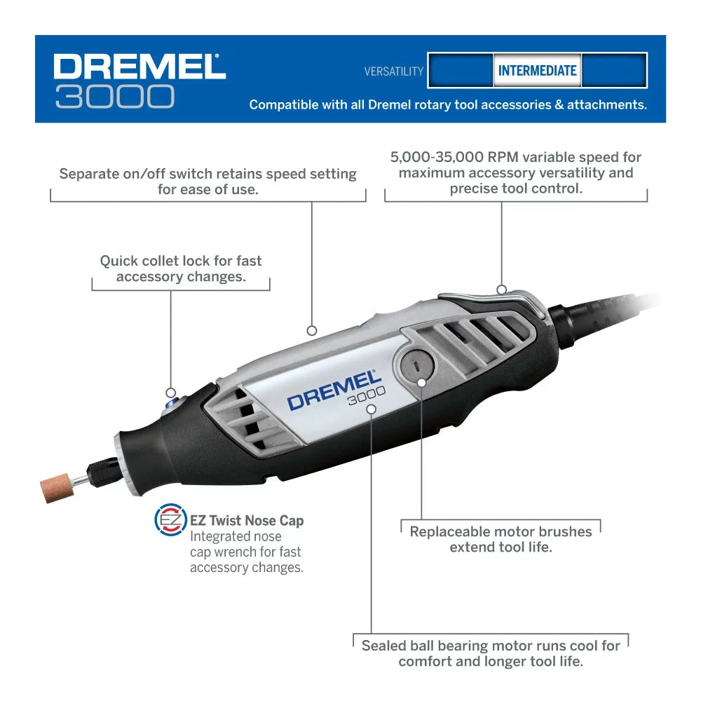 Variable Speed Corded Rotary Tool with 25 Accessories M62078