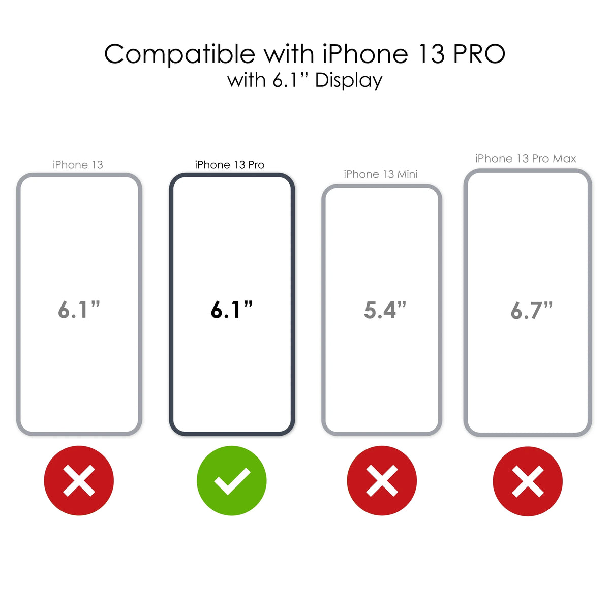 Clear Shockproof Hybrid Case for iPhone 13 PRO with Tempered Glass Screen Protector R4509