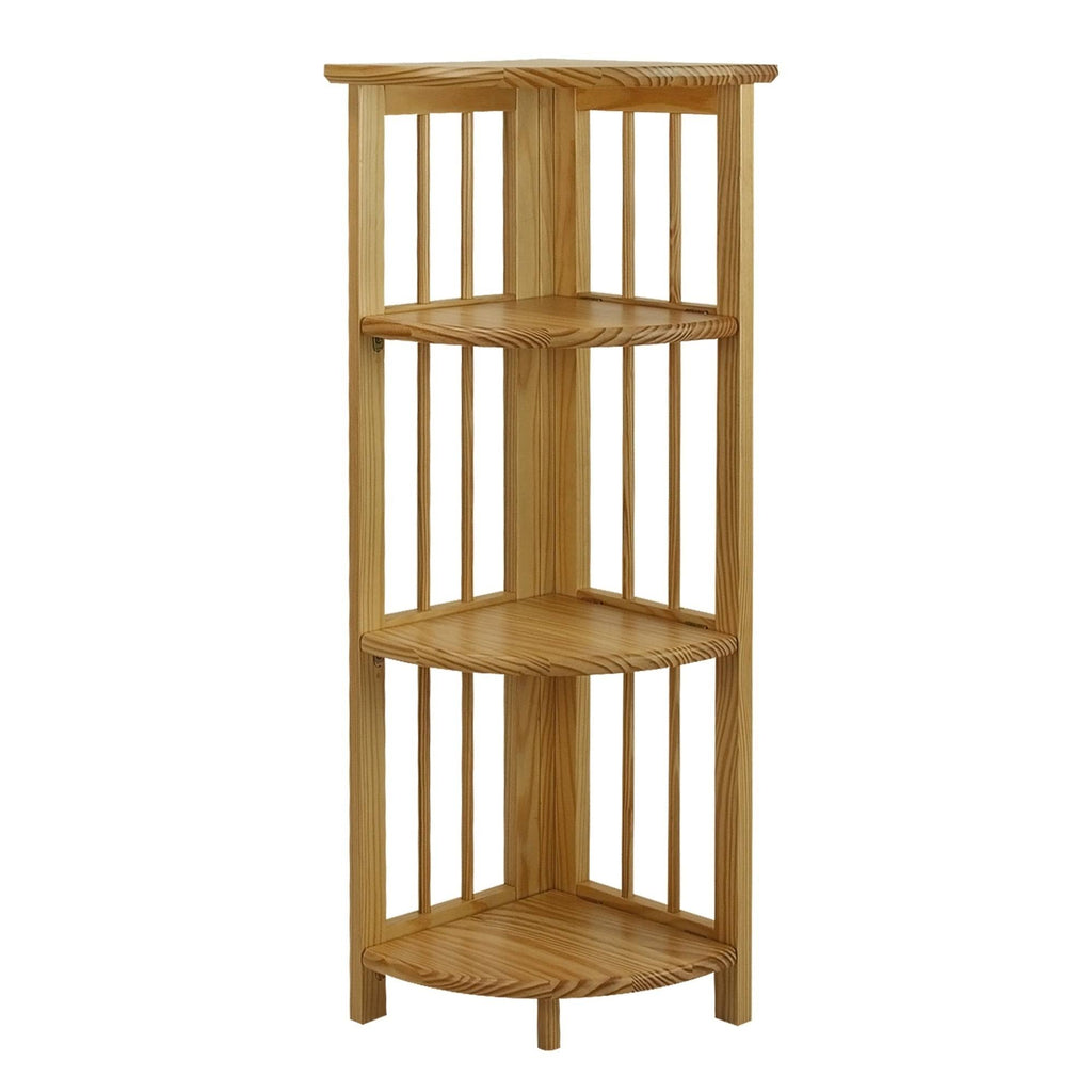 Truffle Brown 4-Shelf Corner Folding Bookcase R96964