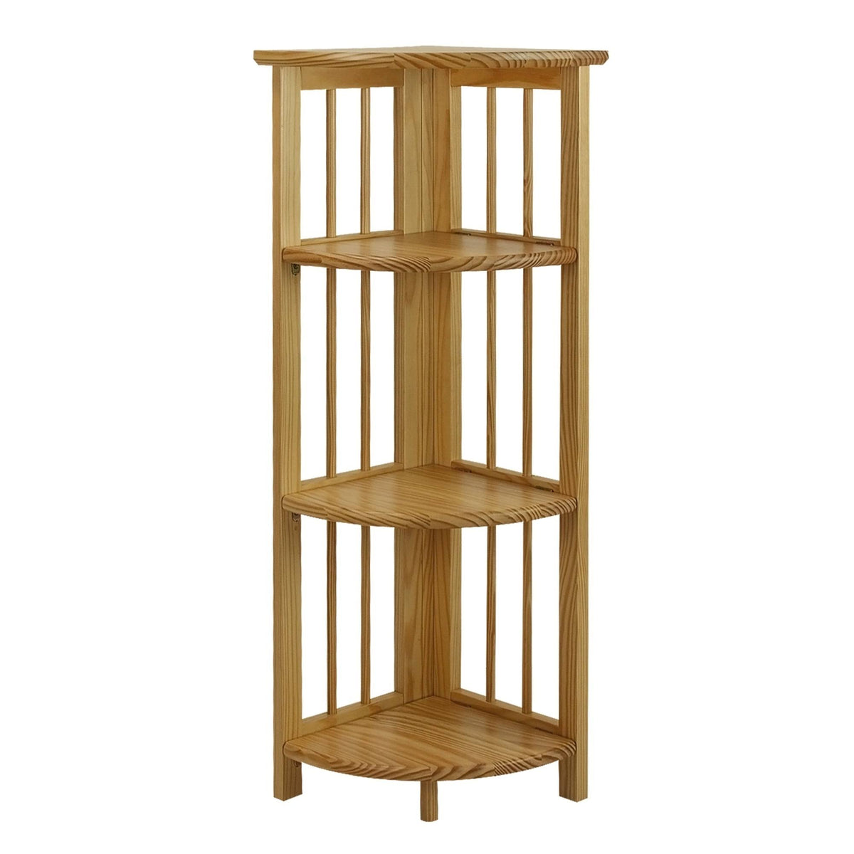 Truffle Brown 4-Shelf Corner Folding Bookcase R96964