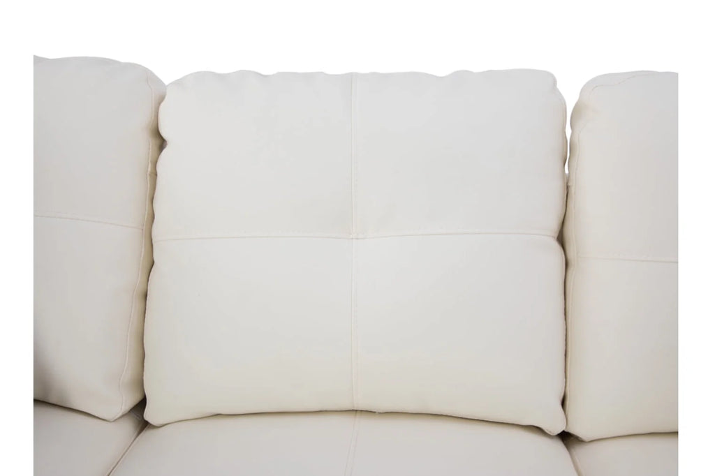 Black&White Leather Sectional Sofa Set with Storage Ottoman and Matching Pillows I7773