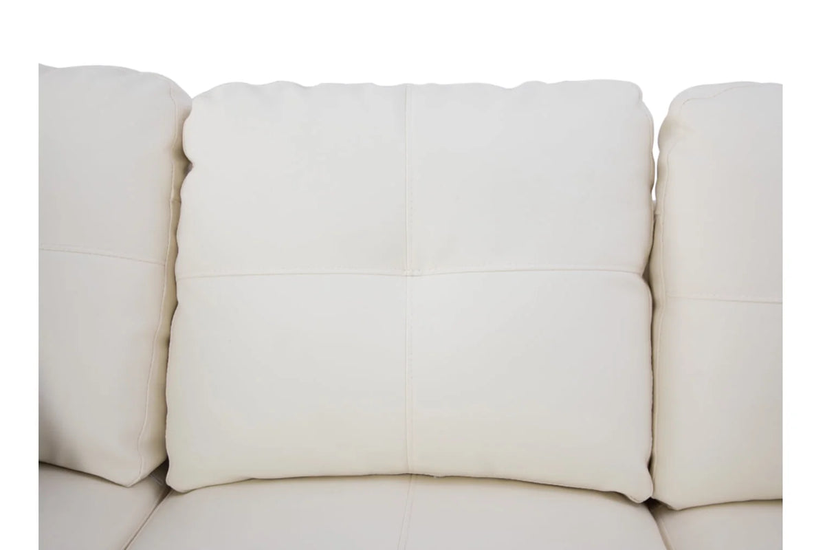 Black&White Leather Sectional Sofa Set with Storage Ottoman and Matching Pillows I7773