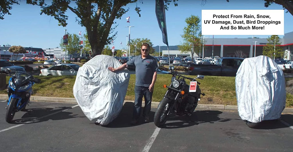 Weatherproof Motorcycle Cover with Storage Bag P338776