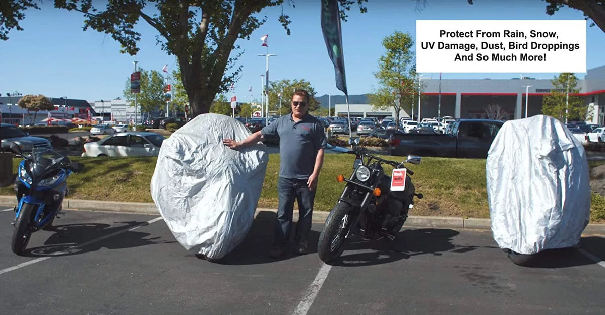 Weatherproof Motorcycle Cover with Storage Bag P338776