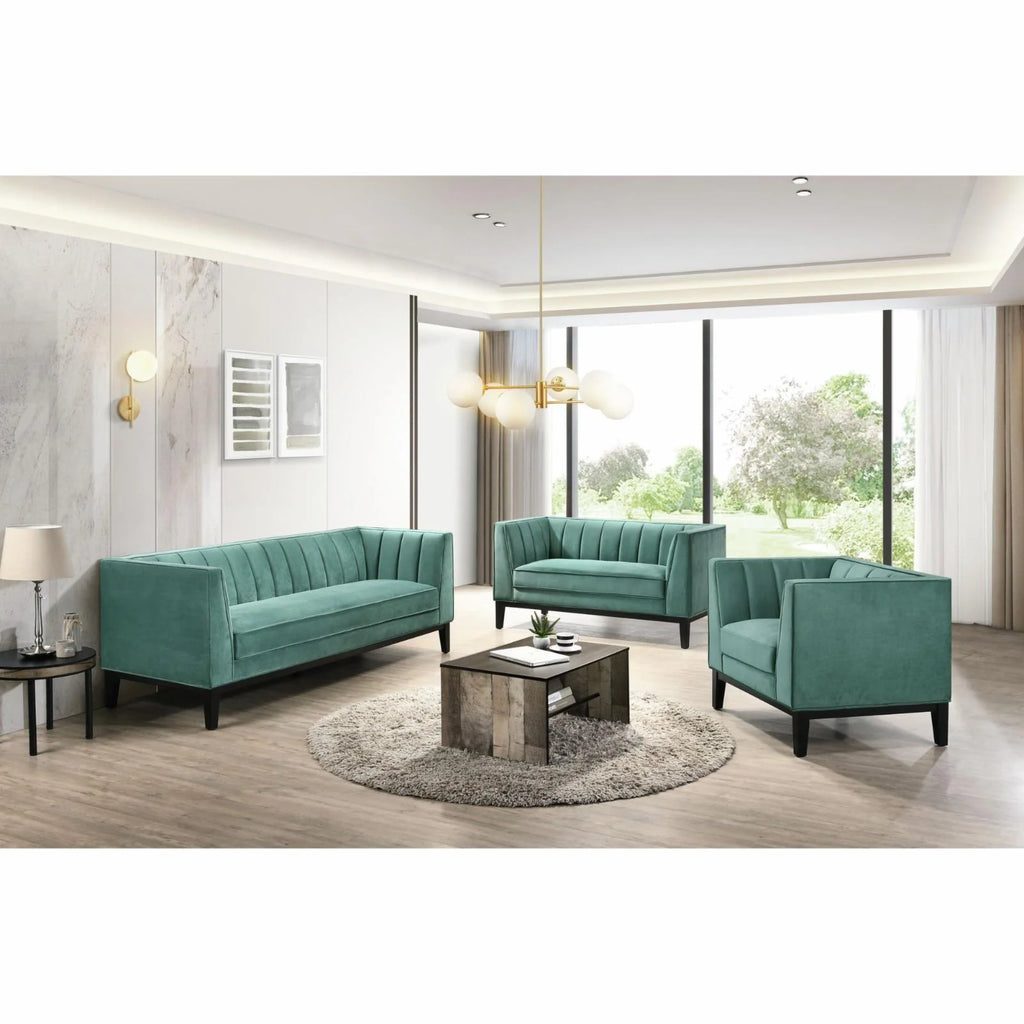Light Grey Velvet Loveseat I717187