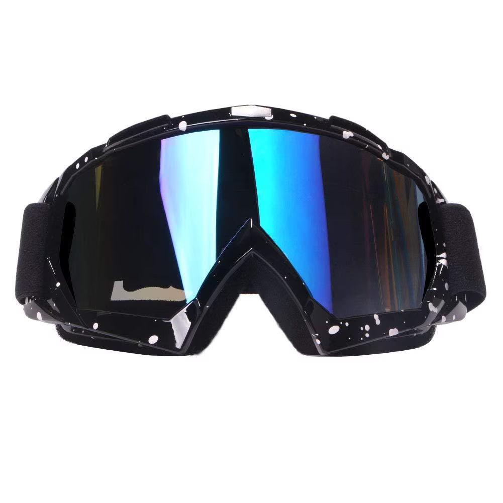 Motorcycle Goggles Windproof Dustproof Racing Goggles Scratch Resistant PU Resin Black Frame Color Lens F560354