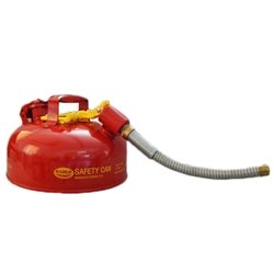 Red Galvanized Steel Flammable Storage Can with Flexible Metal Spout H91402